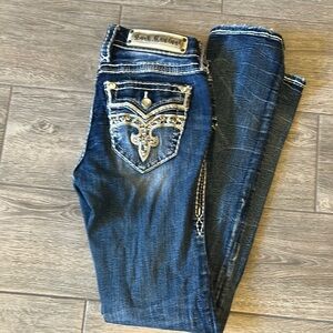 Women's Blue Embellished Jeans